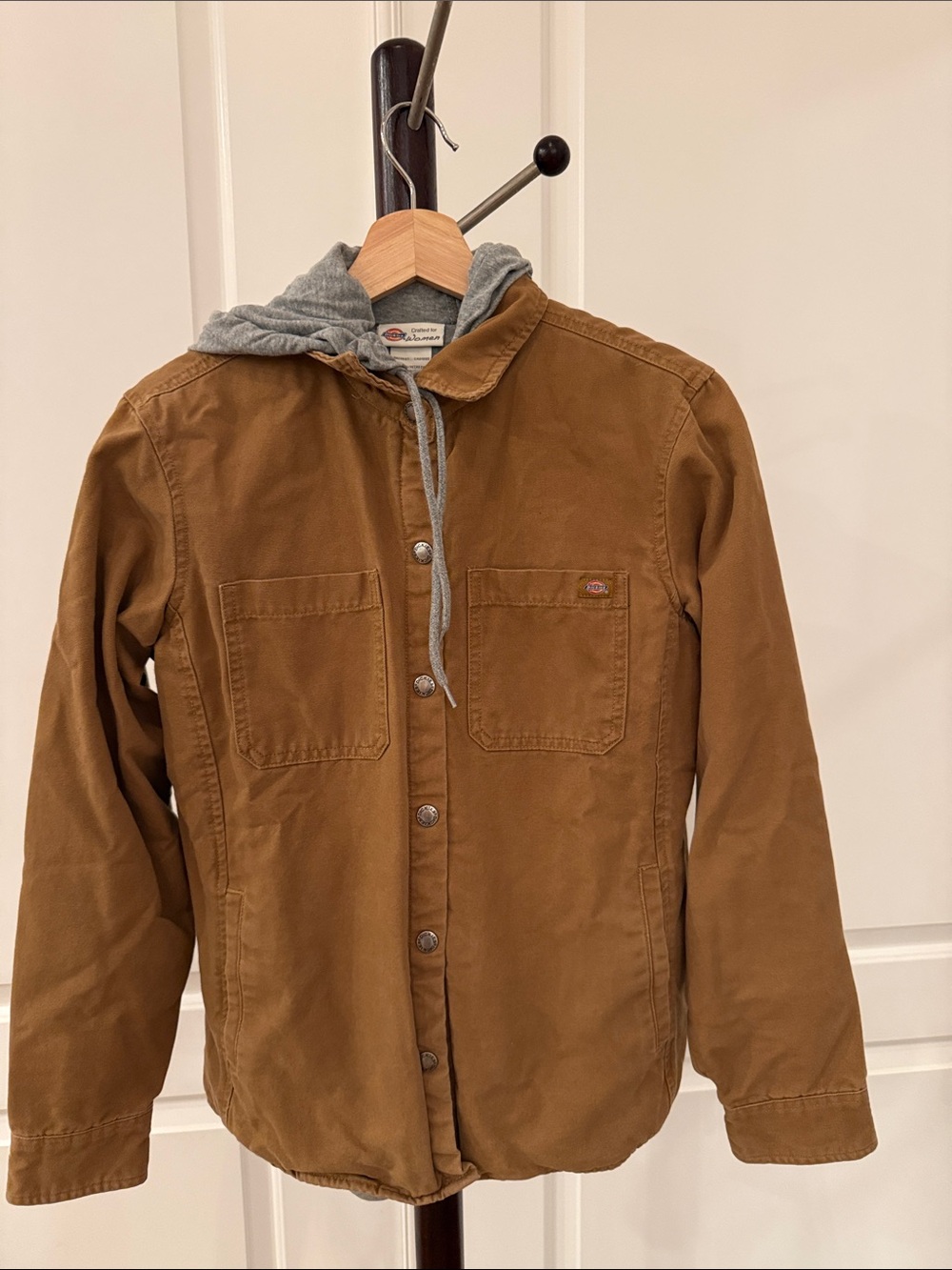Dickies Brown Work Jacket with Gray Hooded Lining